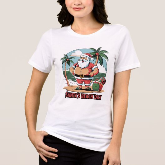 Der Weihnachtsmann mit Drehung - Strandtag Tri-Blend Shirt (Vorderseite)