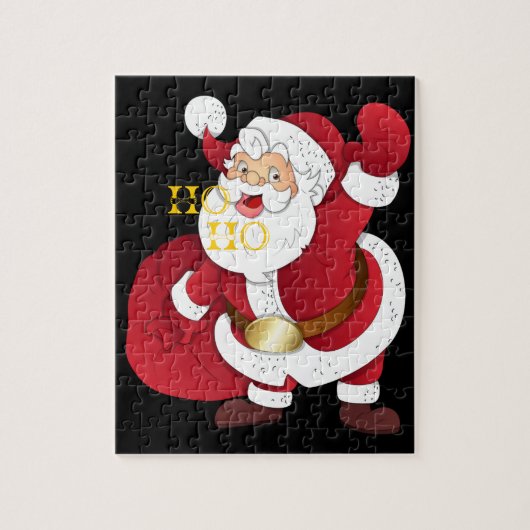 Der Weihnachtsmann mit einem Geschenkpuzzle. Puzzle (Vertikal)