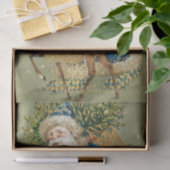 Der Weihnachtsmann mit einem Rentier, der Spielzeu Seidenpapier (Geschenk)