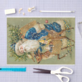 Der Weihnachtsmann mit einem Rentier, der Spielzeu Seidenpapier (Handwerk)