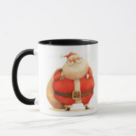 Der Weihnachtsmann mit einer gigantischen Taschend Tasse