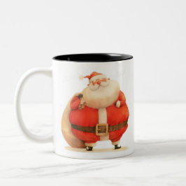 Der Weihnachtsmann mit einer gigantischen Taschend Zweifarbige Tasse