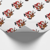 Der Weihnachtsmann mit Elch Geschenkpapier (Ecke)