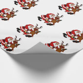 Der Weihnachtsmann mit Elch Geschenkpapier (Ecke)