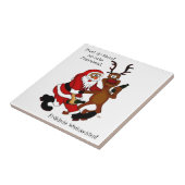 Der Weihnachtsmann mit Elch - heißes Fest Fliese (Seite)