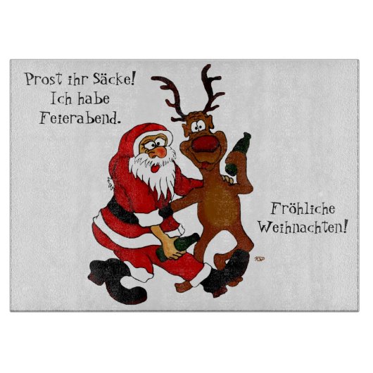 Der Weihnachtsmann mit Elch - heißes Fest Schneidebrett (Vorderseite)