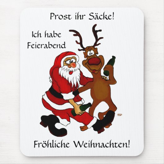 Der Weihnachtsmann mit Elch Mousepad (Vorne)