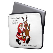 Der Weihnachtsmann mit Elch - Prost it bags! Laptopschutzhülle (Vorderseite Links)