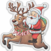 Der Weihnachtsmann mit Friedensgeschenken Aufkleber (Vorderseite)