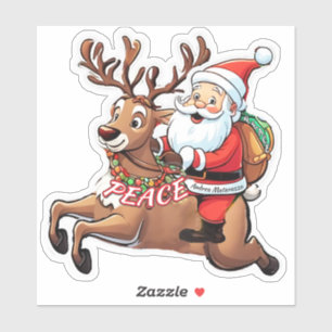 Der Weihnachtsmann mit Friedensgeschenken Aufkleber