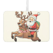 Der Weihnachtsmann mit Friedensgeschenken Autolufterfrischer (Rückseite)