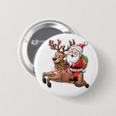 Der Weihnachtsmann mit Friedensgeschenken Button (Vorne & Hinten)