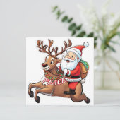 Der Weihnachtsmann mit Friedensgeschenken Einladung (Stehend Vorderseite)