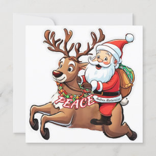 Der Weihnachtsmann mit Friedensgeschenken Einladung
