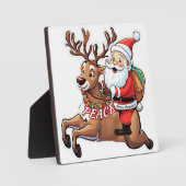 Der Weihnachtsmann mit Friedensgeschenken Fotoplatte (Vorderseite)