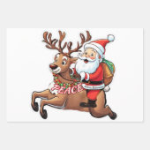Der Weihnachtsmann mit Friedensgeschenken Geschenkpapier Set (Vorderseite 2)
