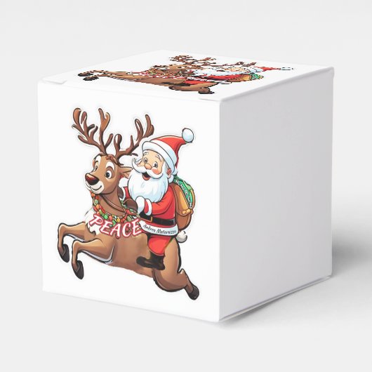 Der Weihnachtsmann mit Friedensgeschenken Geschenkschachtel (Vorderseite)