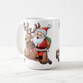 Der Weihnachtsmann mit Friedensgeschenken Kaffeetasse (Vorderseite Links)