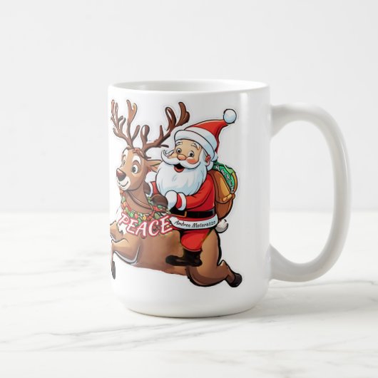 Der Weihnachtsmann mit Friedensgeschenken Kaffeetasse (Rechts)