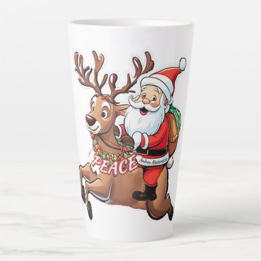 Der Weihnachtsmann mit Friedensgeschenken Milchtasse (Vorderseite)