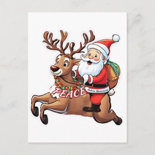 Der Weihnachtsmann mit Friedensgeschenken Postkarte (Vorderseite)