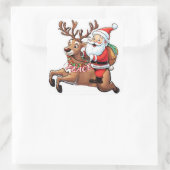 Der Weihnachtsmann mit Friedensgeschenken Quadratischer Aufkleber (Tasche)