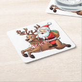 Der Weihnachtsmann mit Friedensgeschenken Rechteckiger Pappuntersetzer (angewinkelt)