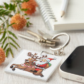 Der Weihnachtsmann mit Friedensgeschenken Schlüsselanhänger (Vorderseite rechts)