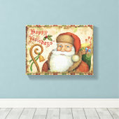 Der Weihnachtsmann mit Geschenken Leinwanddruck (Insitu (Holzboden))