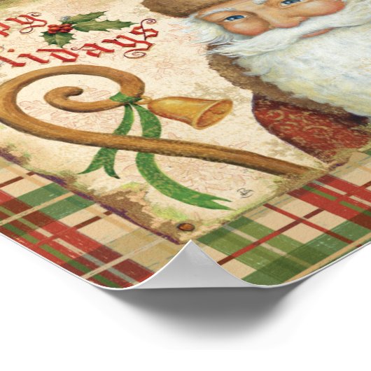 Der Weihnachtsmann mit Geschenken Poster (Ecke)