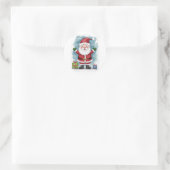 Der Weihnachtsmann mit Geschenken Runder Aufkleber (Tasche)