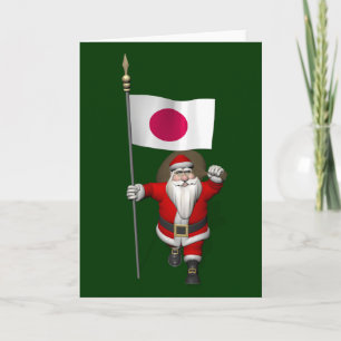 Der Weihnachtsmann mit japanischem Abzeichen Feiertagskarte