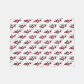 Der Weihnachtsmann mit japanischem Abzeichen Fleecedecke (Vorderseite (Horizontal))