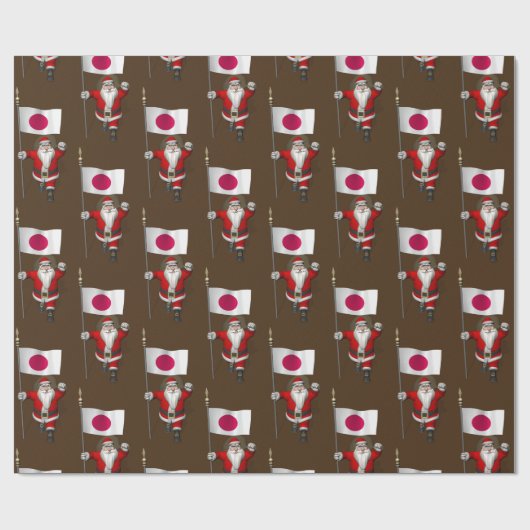 Der Weihnachtsmann mit japanischem Abzeichen Geschenkpapier (Flach)