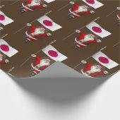 Der Weihnachtsmann mit japanischem Abzeichen Geschenkpapier (Ecke)