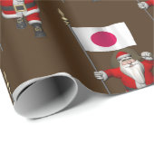 Der Weihnachtsmann mit japanischem Abzeichen Geschenkpapier (Rolleneckpunkt)