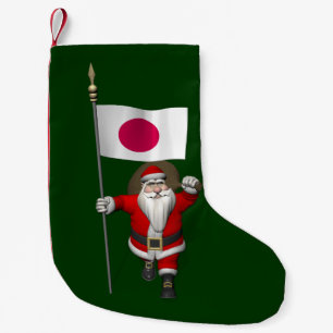 Der Weihnachtsmann mit japanischem Abzeichen Kleiner Weihnachtsstrumpf