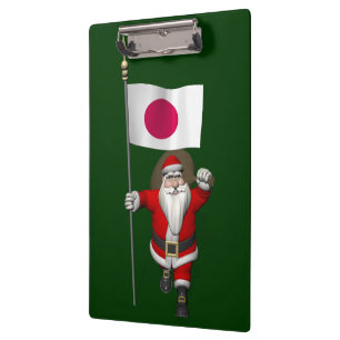 Der Weihnachtsmann mit japanischem Abzeichen Klemmbrett