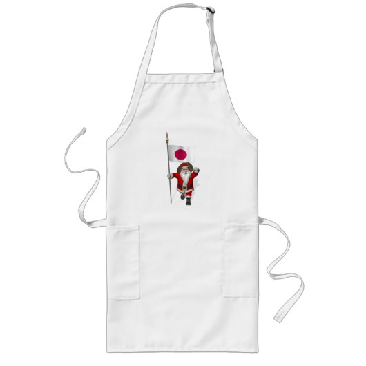 Der Weihnachtsmann mit japanischem Abzeichen Lange Schürze (Vorne)