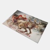Der Weihnachtsmann mit Rentier Fußmatte (Schrägansicht)