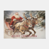 Der Weihnachtsmann mit Rentier Fußmatte (Vorderseite)
