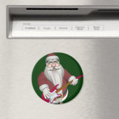 Der Weihnachtsmann mit roter Gitarre Magnet (In Situ (Geschirrspüler))