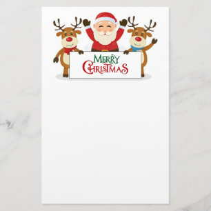 Der Weihnachtsmann mit seinen Rentieren Briefpapier