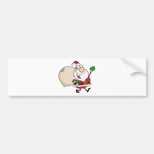 Der Weihnachtsmann mit Tasche Autoaufkleber (Vorne)