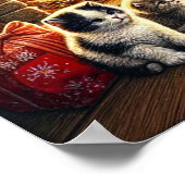 Der Weihnachtsmann mit Tierfreunden Poster (Ecke)