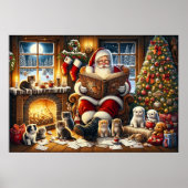 Der Weihnachtsmann mit Tierfreunden Poster (Vorne)