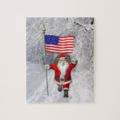 Der Weihnachtsmann mit US-Flagge Puzzle (Vertikal)
