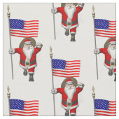 Der Weihnachtsmann mit US Flagge Stoff (Nahaufnahme)
