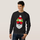 Der Weihnachtsmann mit Weihnachtsbrille Sweatshirt (Vorne ganz)