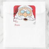 Der Weihnachtsmann Nah-up Quadratischer Aufkleber (Tasche)